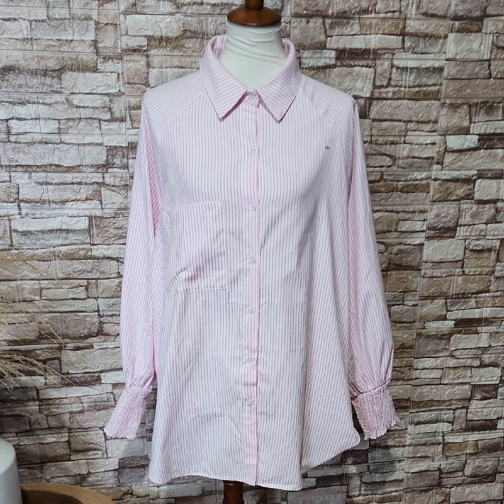 Dokotoo Brand New Pink Striped Women's Shirts